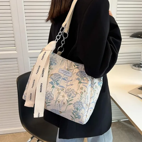 Large Capacity Tote Canvas Embroidery Shoulder Bag